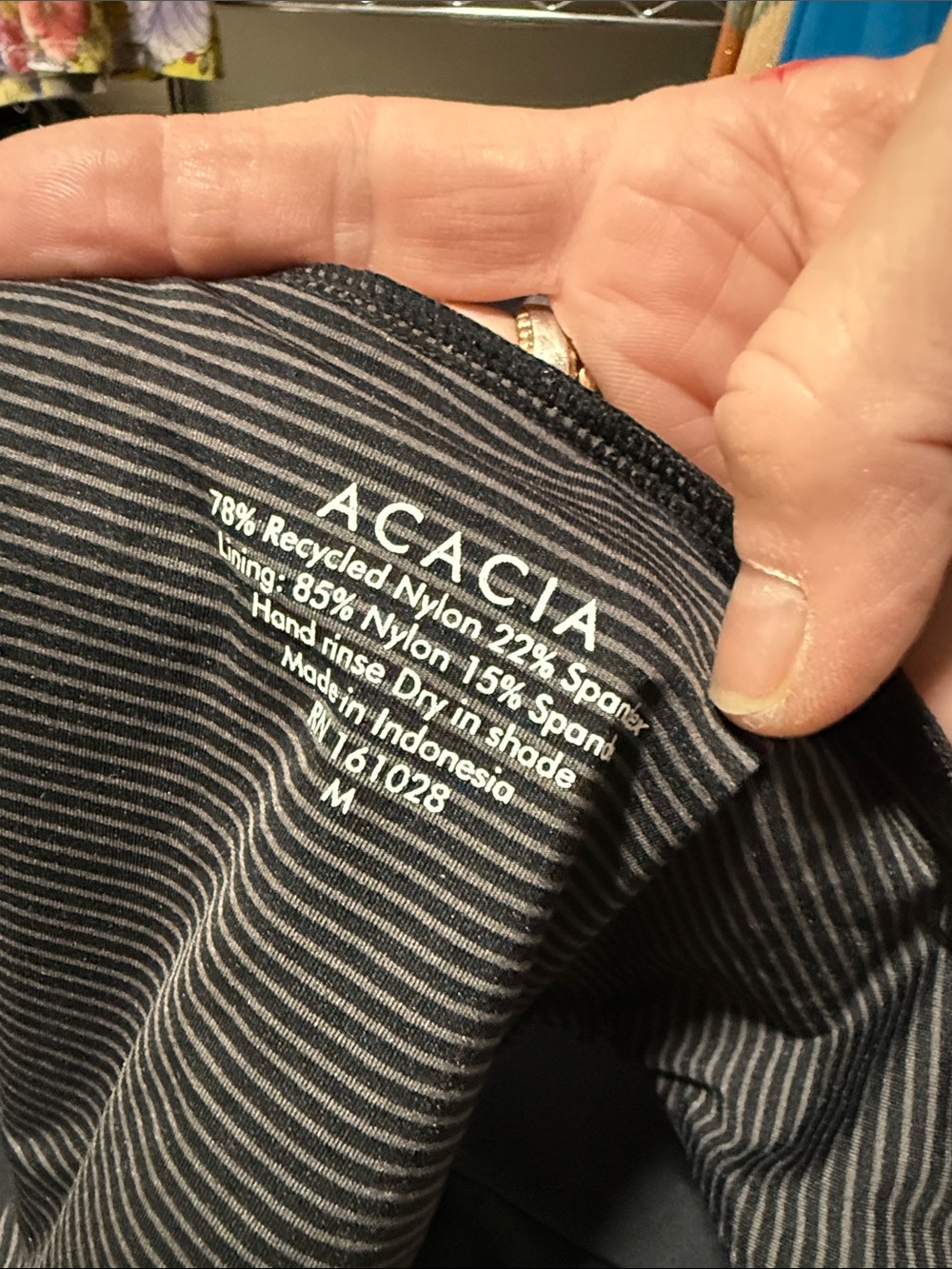 Acacia Black High Rise Fold Over Bikini Bottoms Size M - Picture 7 of 9